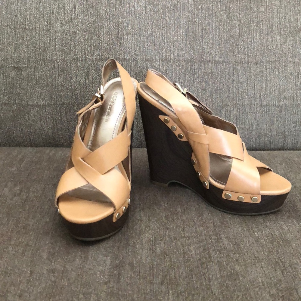 BCBG summer wedge heels.